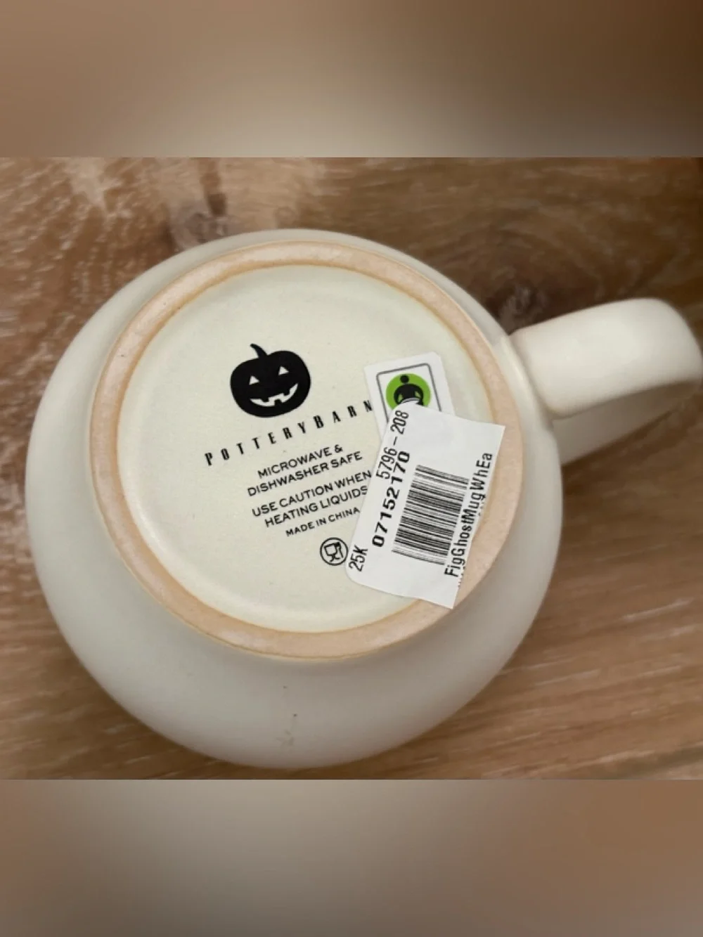 2 - POTTERY BARN GHOST MUGS SET OF 2 Stoneware HALLOWEEN NEW NWT
